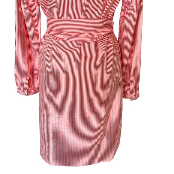 J. McLaughlin Millbury Orange White Striped Tie Waist Shirtdress Midi Dress - M - Picture 12 of 16